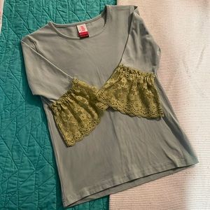 Matilda Jane lace bell sleeve shirt size 10 good condition (see pictures)